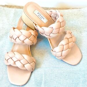 STEVE MADDEN Barrett Block-Heel Braided Sandals Size 7M